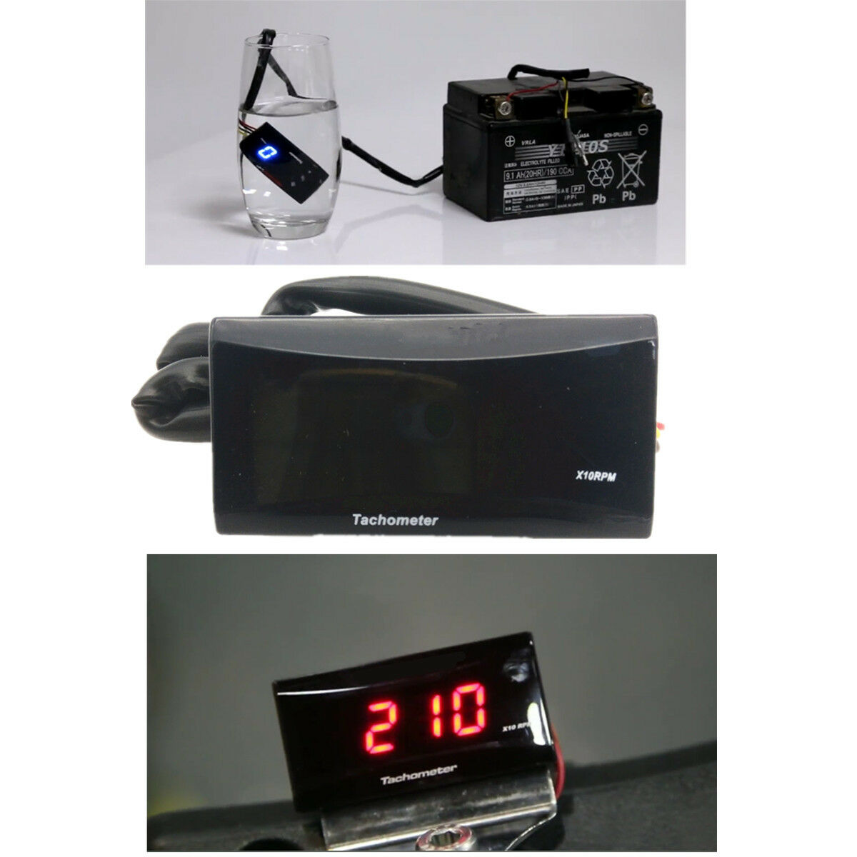 Convenient Racing Motorcycle Scooter Electronic Tachometer LED Digital Display