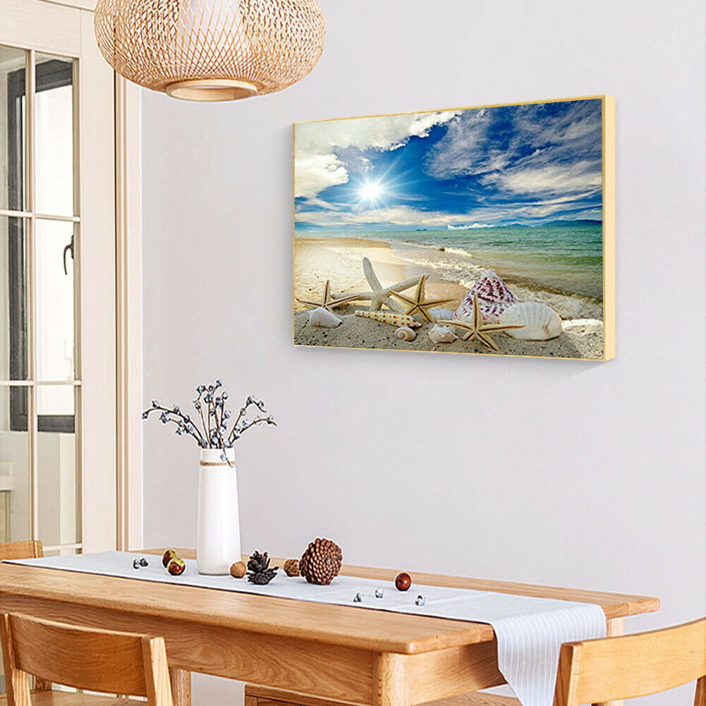 DIY Full Square Drill Diamond Painting Beach Shell Embroidery Mosaic Craft  @