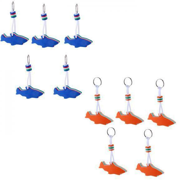 10Pcs Portable EVA Dolphin Shaped Water Floating Keyring Backpack Key Chain