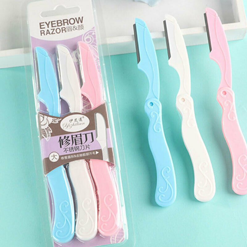3Pcs/Set Portable Eyebrow Shaper Womens Grooming Shaver Shaping Safe Raz.l8