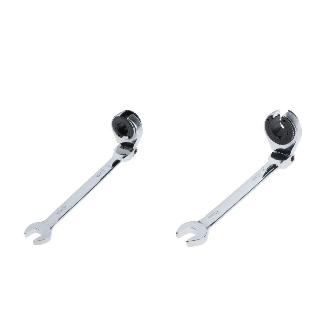 2pieces Tubing Ratchet Wrench 72 Tooth Durable Steel Repair Tool Open End