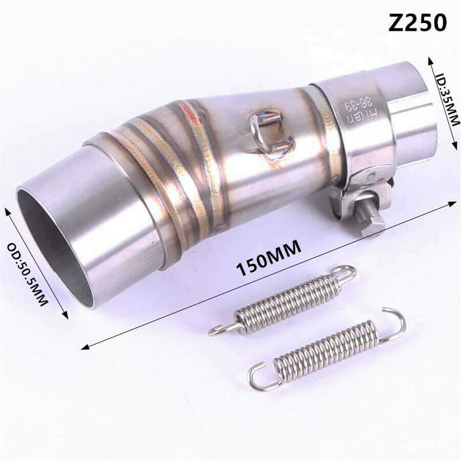 Motorcycle Exhaust Pipe Middle Section Muffler Link Pipe Premium Stainless Steel