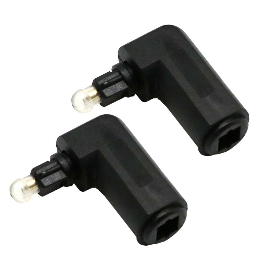 2x Toslink DIGITAL Optical AUDIO Cable Right Angle Male/Female Adapter