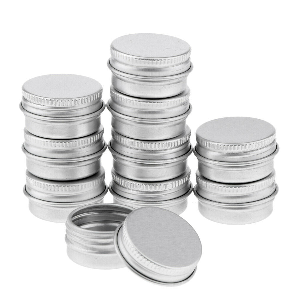 30pcs Empty Aluminum Tins Cans with Screw Lids Box Container Jar Top Round