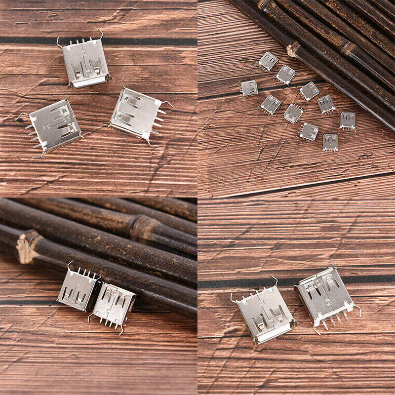 Single Port USB 2.0 Female Type A 4-Pin DIP 180 Degree Jack Socket PT%xY1