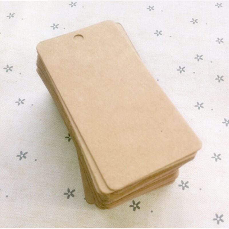 Brown kraft blank rectangle gift swing tags paper party wedding favour .l8