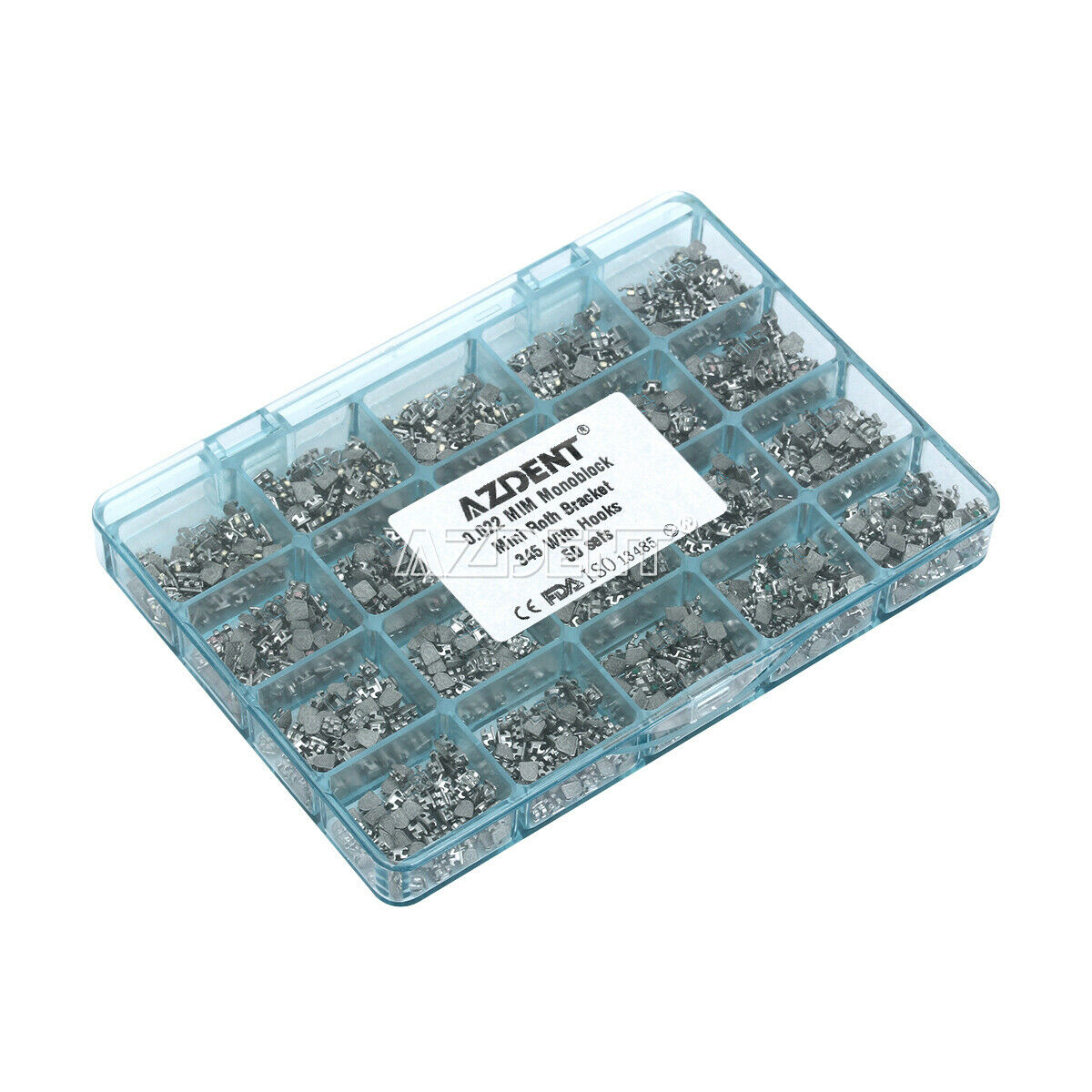 Dental Orthodontic MIM Monoblock Metal Brackets Mini Roth.022 3-4-5 Hooks AZDENT