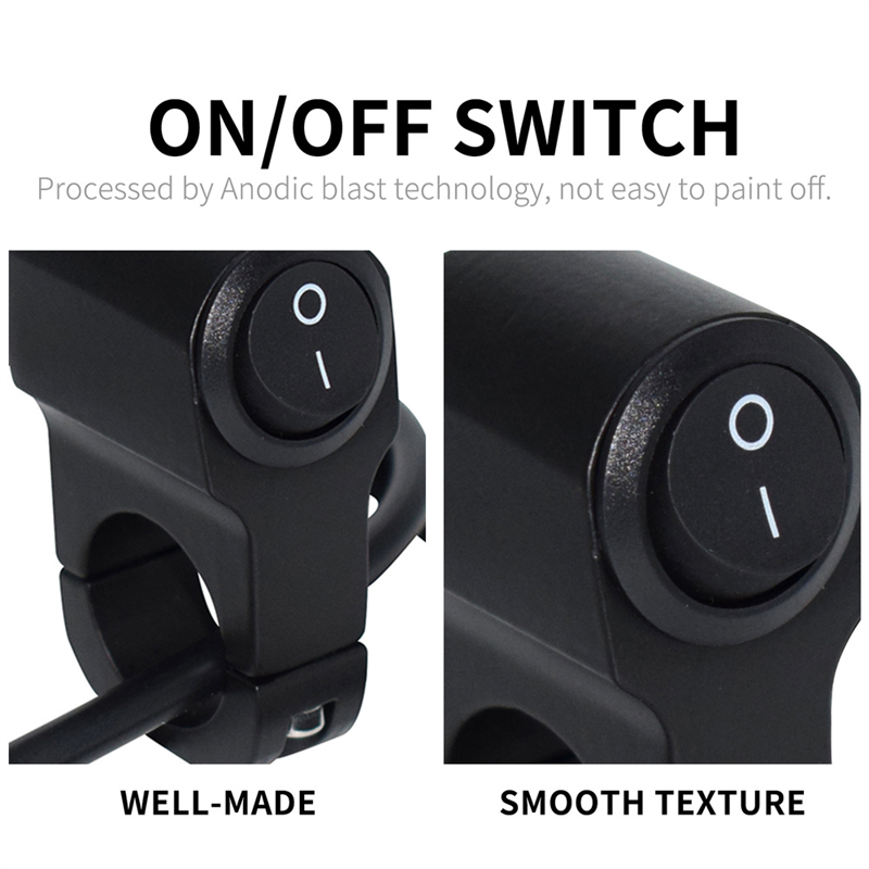Motorcycle 7/8" 22mm Handlebar Headlight Fog Spot Light ON OFF Switch Waterproof