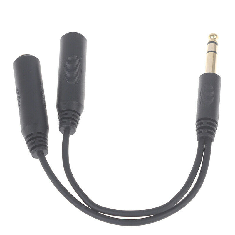 6.35 mm Male to 2 6.35 mm Female Adapter Cable 1/4 6.35mm Plug Audio Co.l8
