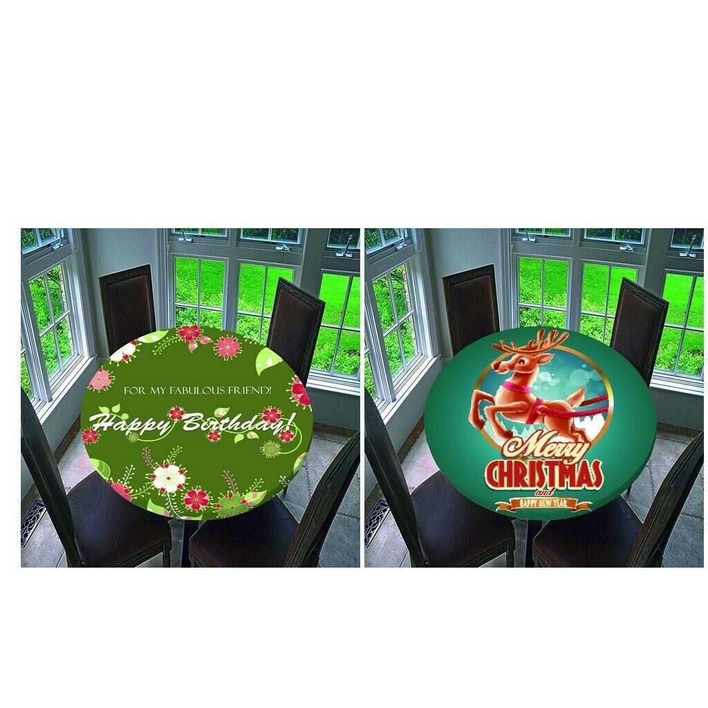 2pcs Christmas Tablecloth Table Runner for Home Cafe Hotel Restaurant Banquet