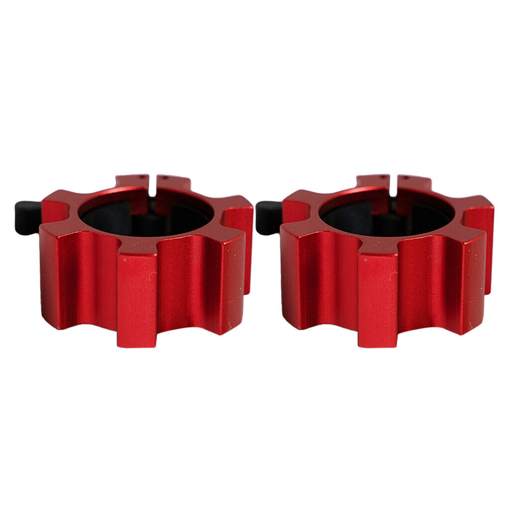 2 Pieces 2'' Barbell Collars Gym  Lock Weightlifting Shaft Clamps Red