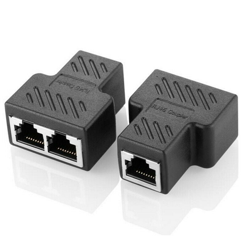 1 a 2 vías RJ45 LAN Ethernet cable de red Splitter conector y adaptador  nzUSSJ