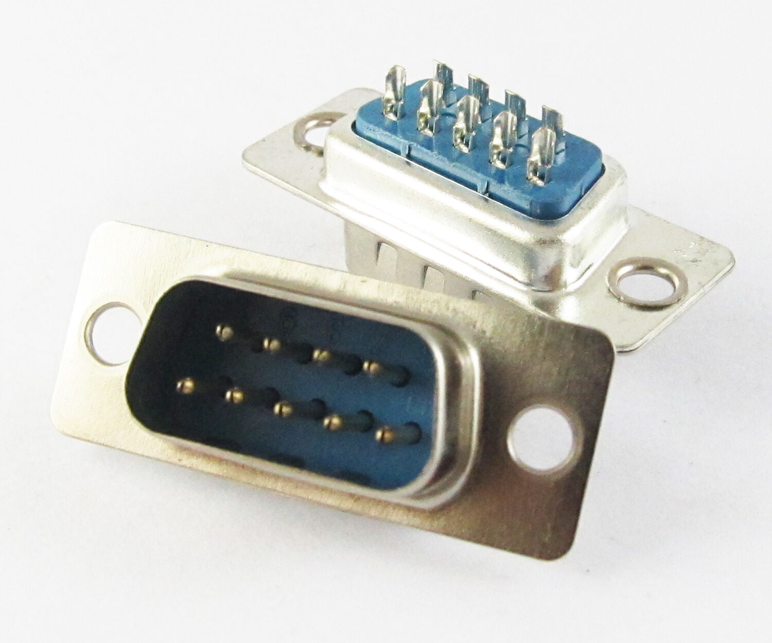100pcs 2 Row DB9 D-Sub 9pin Male Chassis Solder Serial Port Connector for PC Use