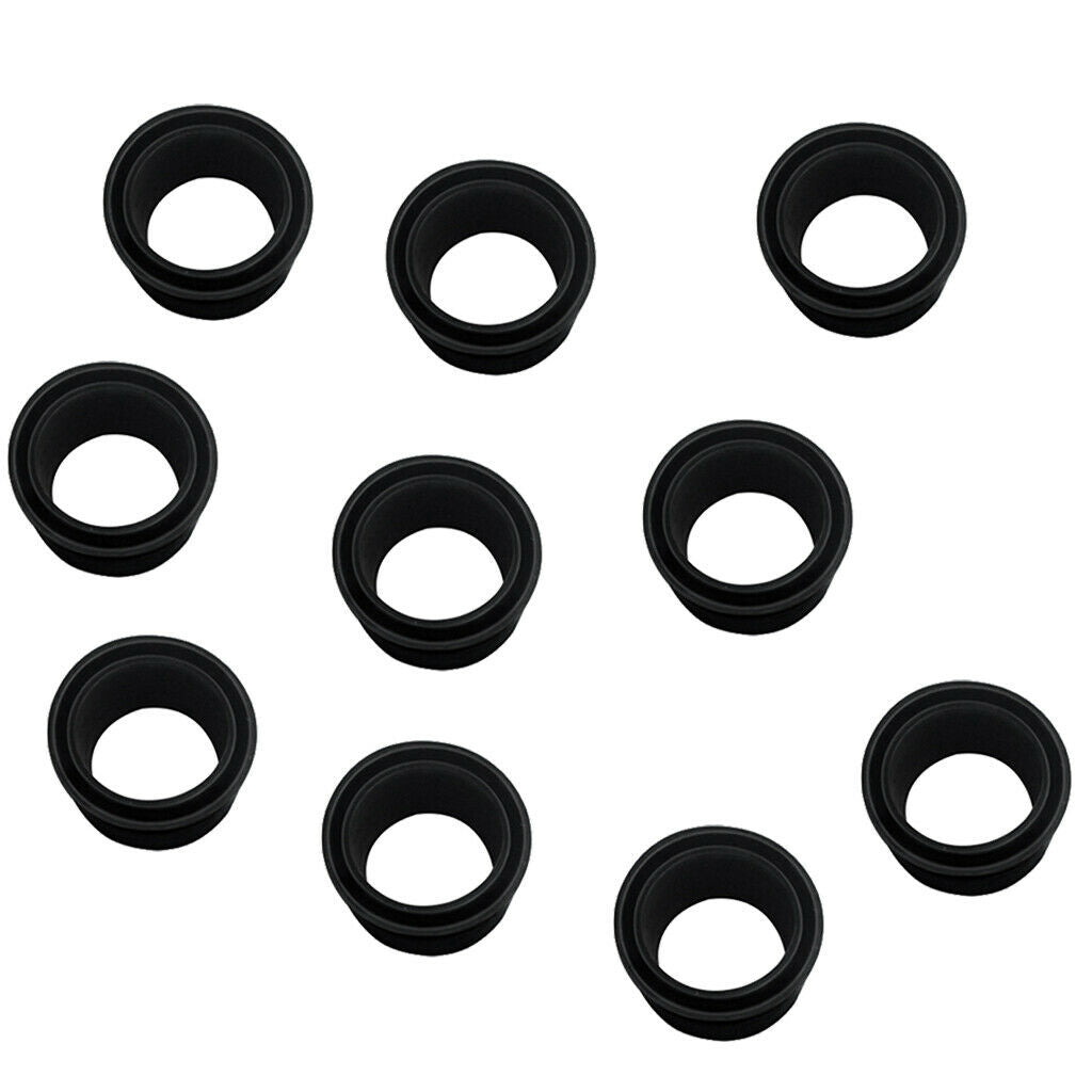 2X 10 Pieces Black Rubber Fishing Rod Holder Pole Rest Rack Insert Protectors