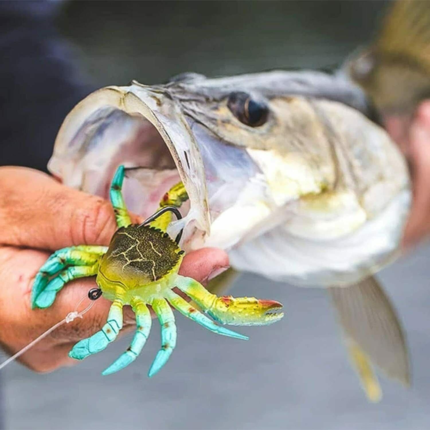 Topwater Duck Smash Crab Lure Soft Baits Treble Hooks Crab Fishing Lure