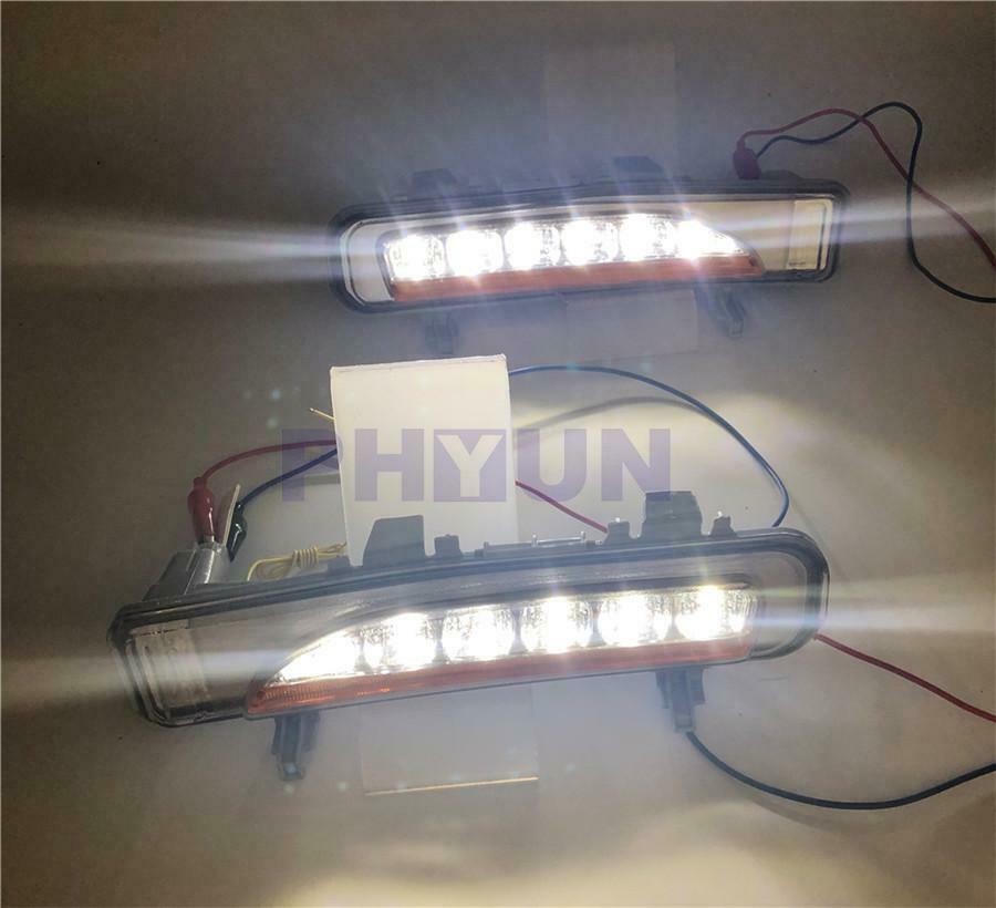 LED Daytime Running Lights For 2011-2014 Ford Edge DRL Fog Lamp Amber & White