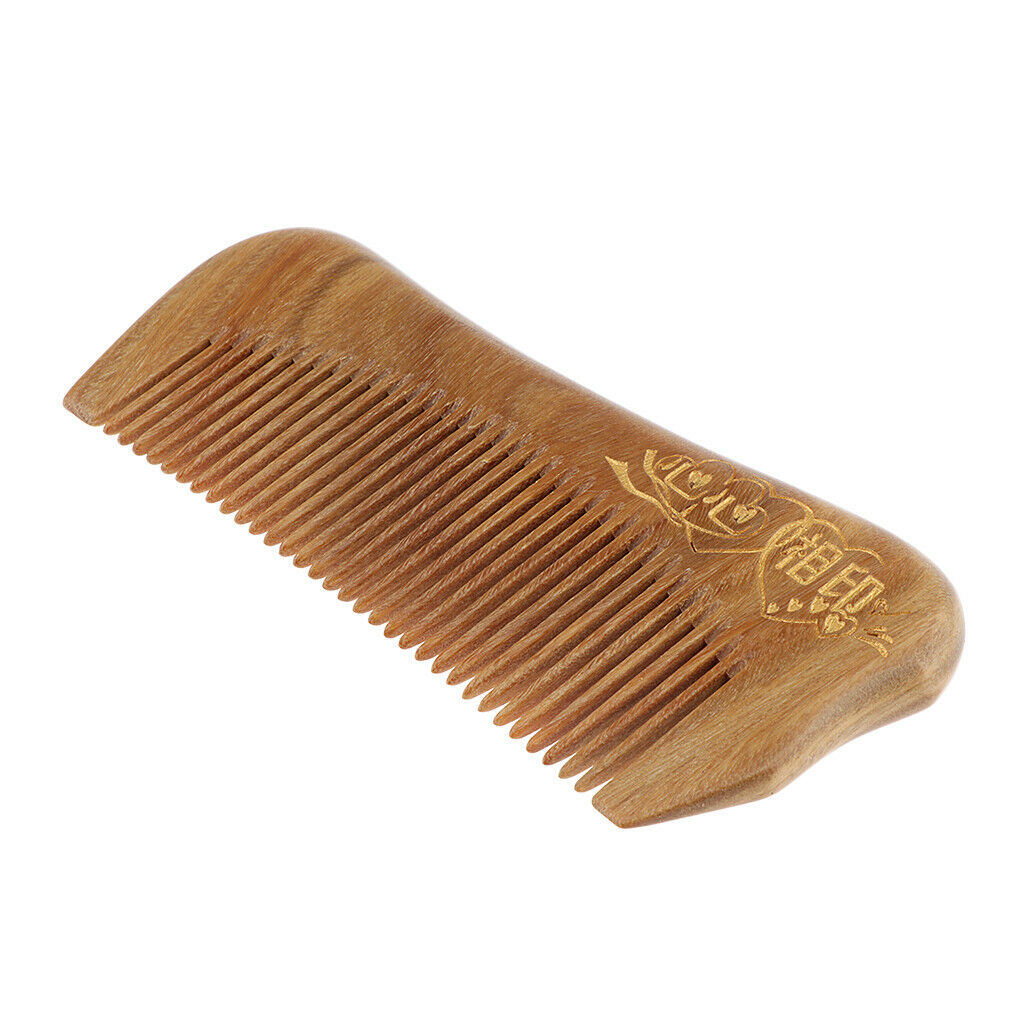 Wide Tooth Natural Wooden Hair Comb Anti-static Massage Detangler Comb Character