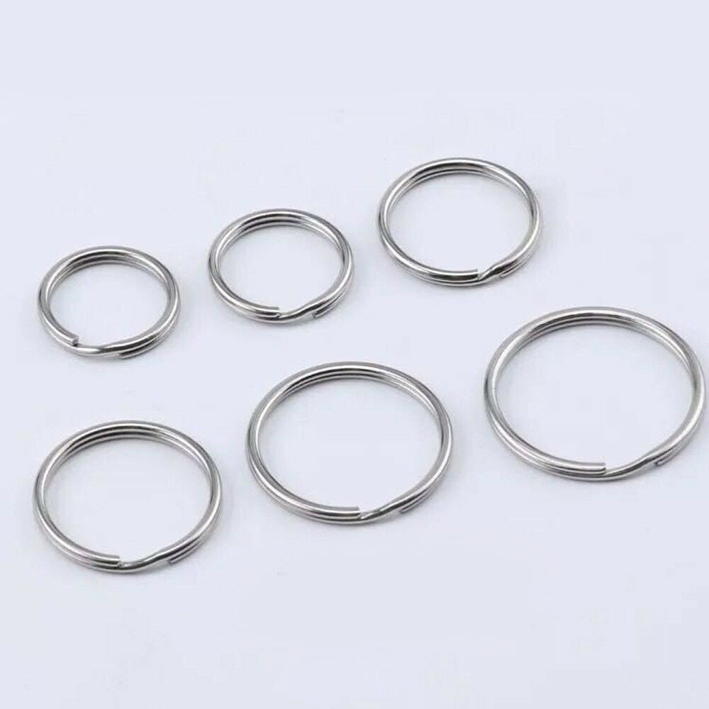 10x Steel Keyring Split Key Rings 25mm Nickel Hoop Ring Nickel Plated Steel Loop