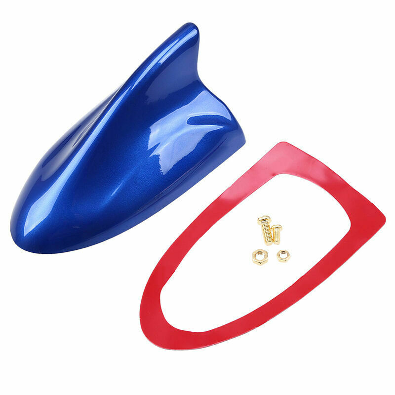 Universal Blue Shark Fin Antenna Aerial AM/FM Signal Roof Aerial for Car SUV ABS