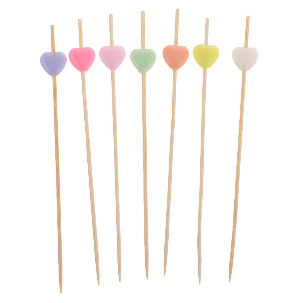 Pieces of 200 Rustic Beads Cocktail Sticks Sandwich Fruit Snacks Toothpick Picks
