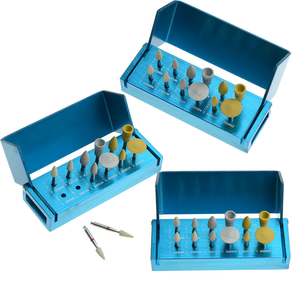 5X Dental Zirconia Polishing Diamond Polishers Burs Cups Kit RA 3112 12pcs/Kit