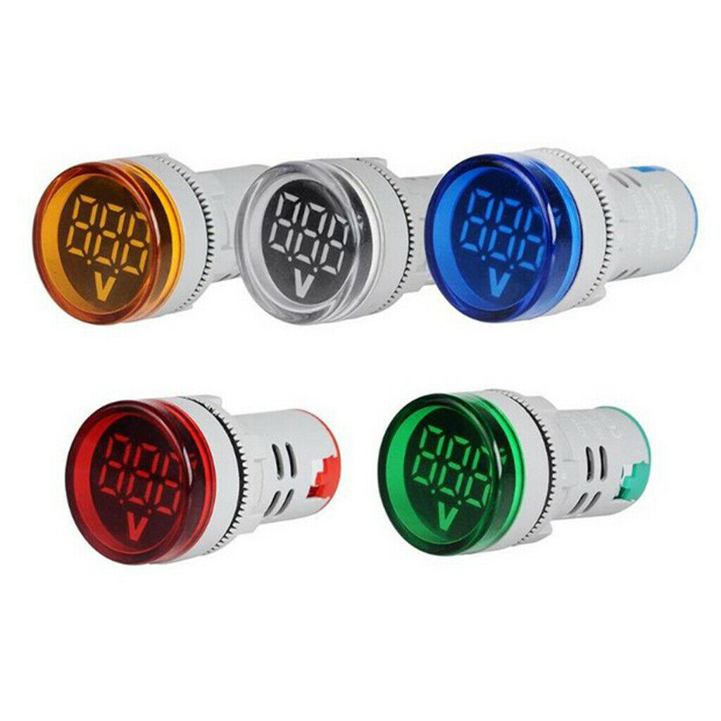 Voltmeter AC 12-500V Voltmeter Power Monitor LED Indicator Light White