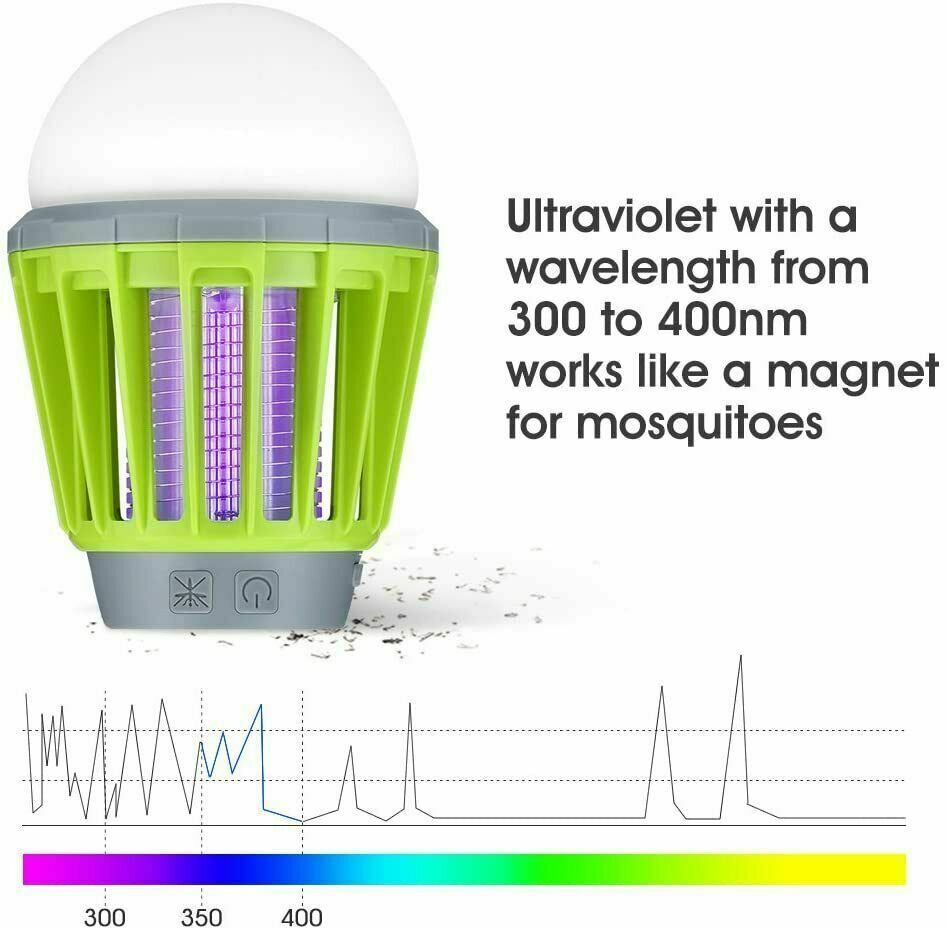 Bug Zapper Light Bulb Mosquito Insect Killer Lantern Outdoor Waterproof LED Lamp