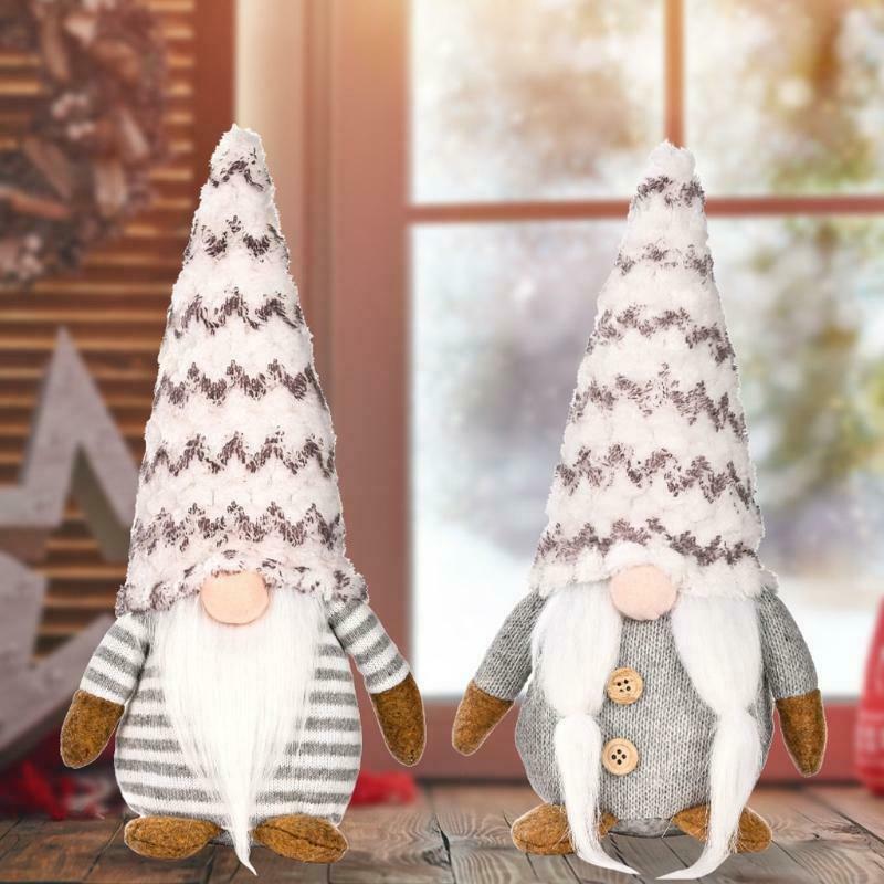 2pc Holiday Gnome Handmade Swedish Tomte Christmas Elf Decoration Table Ornament