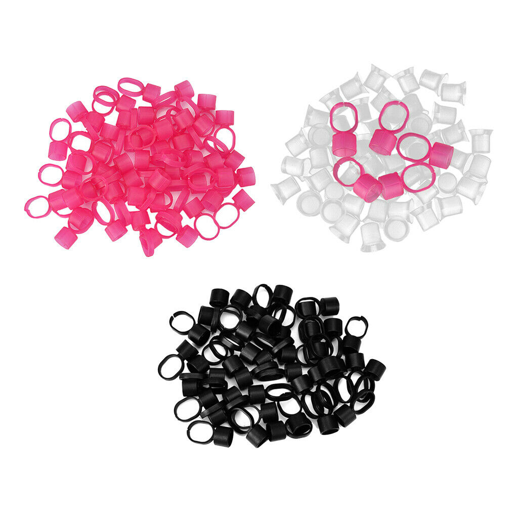 150 Packs Plastic Ink Pigment Adhesive Glue Rings Caps with Sponge Supplies
