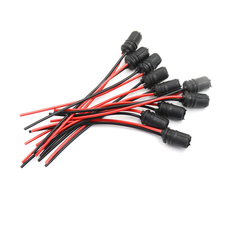 10PCS T10 Light Bulb Extension Socket Holder Soft Rubber Push-in Wedge Base DF