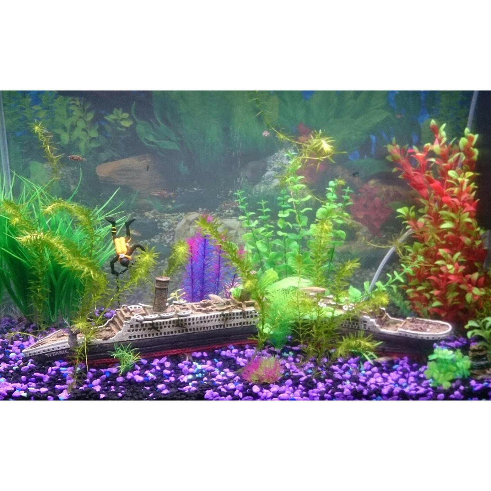 Aquarium Fish Tank Medium Titanic Boat Ornament Decorations Shelter 38cm