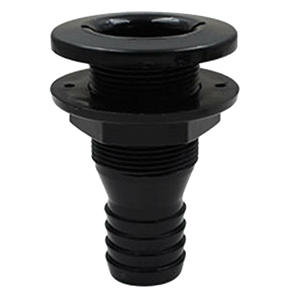 Durable Black Plastic 1'' Marine Thru-Hull Fittings Replacement Yacht Parts