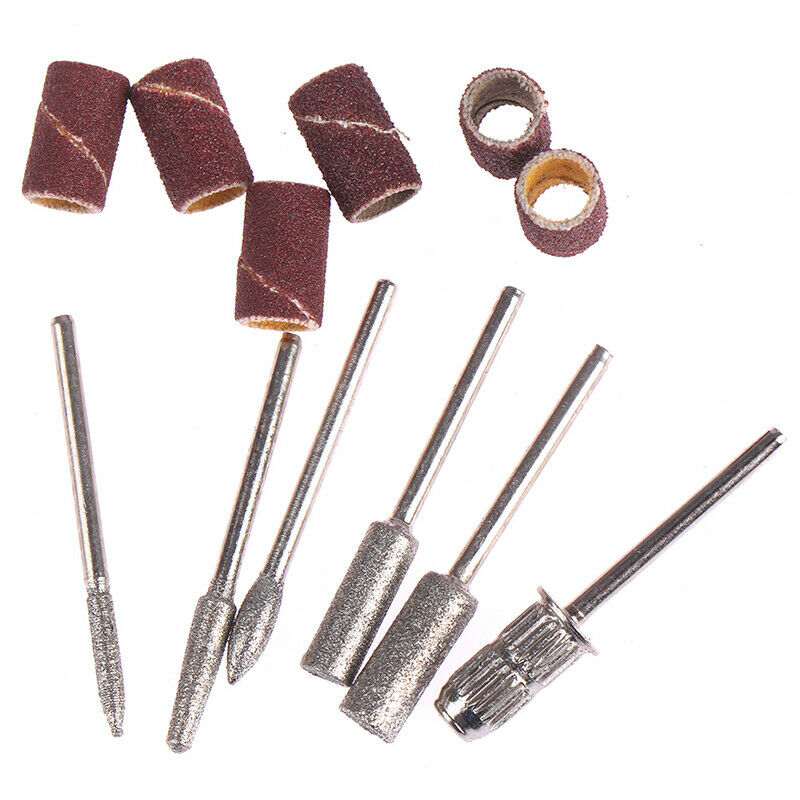 6 Pcs Nail Art Grinding Drill Bits Electric Manicure Machine Carbide Bullet .DD