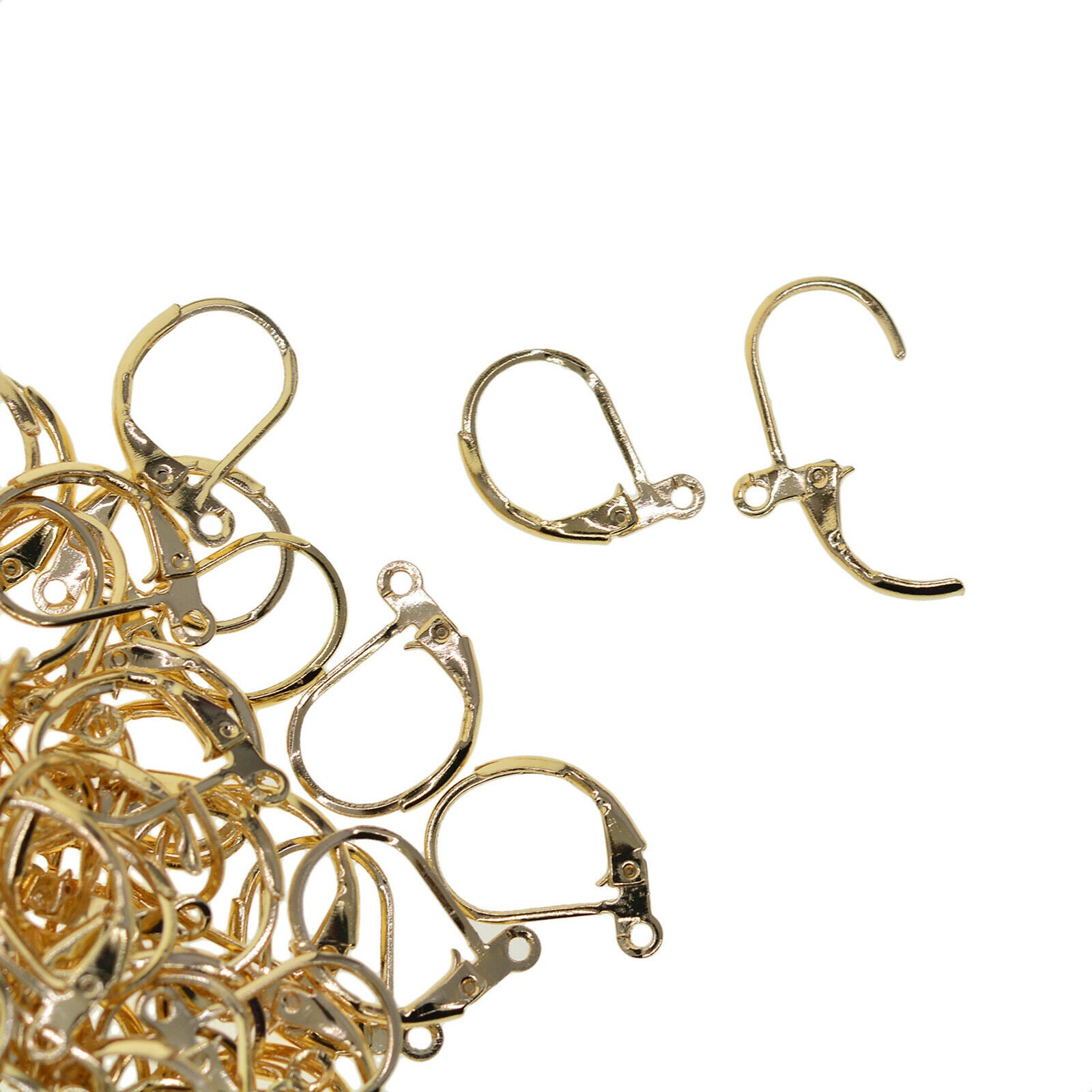 200Pcs Lever Back Earring Hooks French Round Earwires Back Clip DIY Jewelry