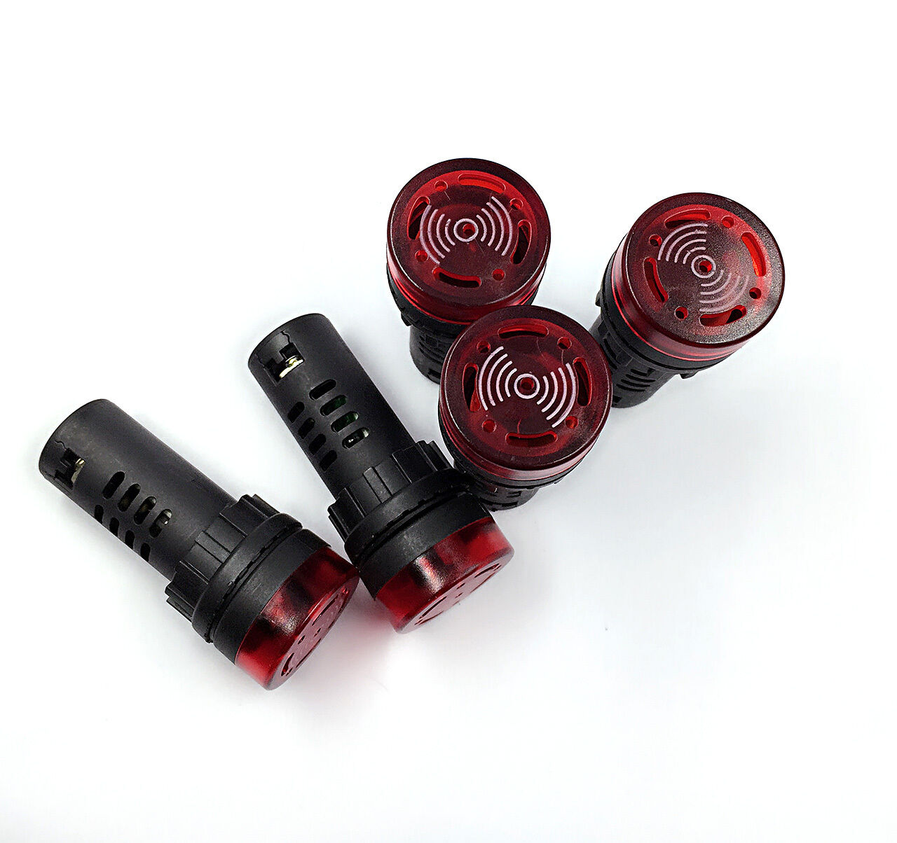 5PCS DC/AC 24V 22mm Red LED Indicator Light & Buzzer [M1]
