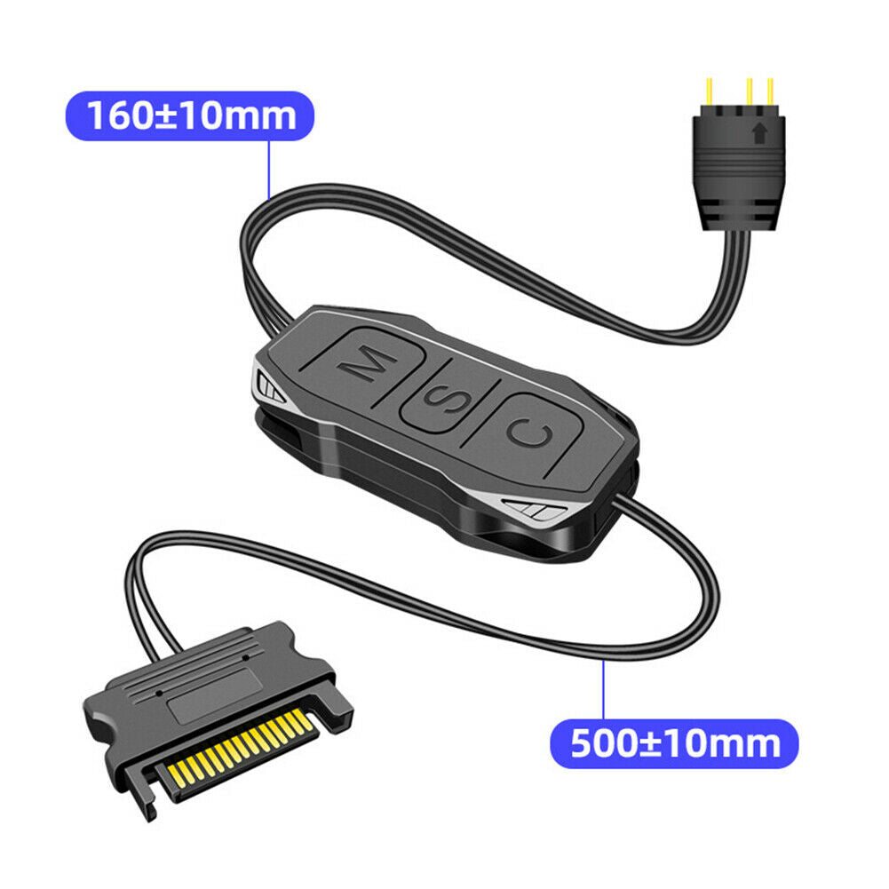 Mini Control HUB 5V 3 Pin to SATA AURA ARGB Adapter for Cooling Fan Light Strip