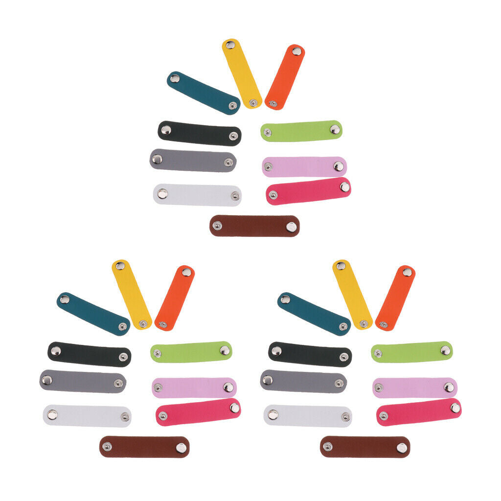 30x Leather Strip Scarf Buckle Clip w/ Snap Buttons Party Brooch Jewelry