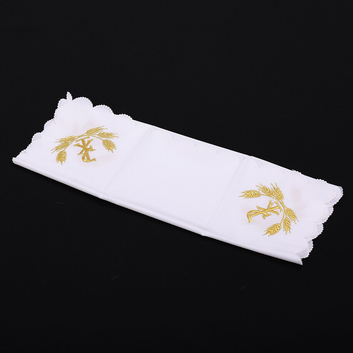 Square Church Pastor Mass Corporal Altar Cover Golden Wheat Pattern Cloth