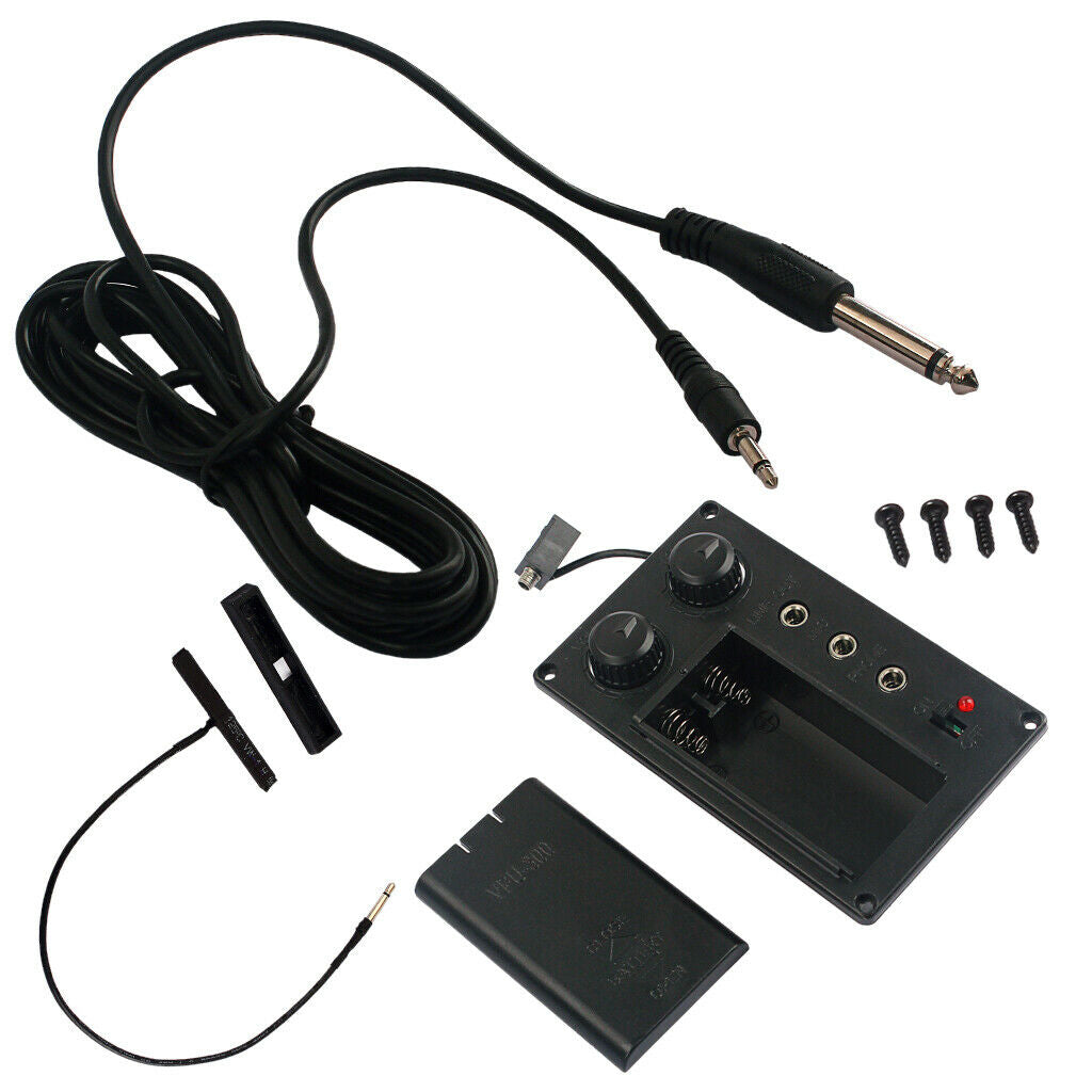 Metal Violin Fiddle Silent EQ Pickup with Piezo Set for Electric Violin