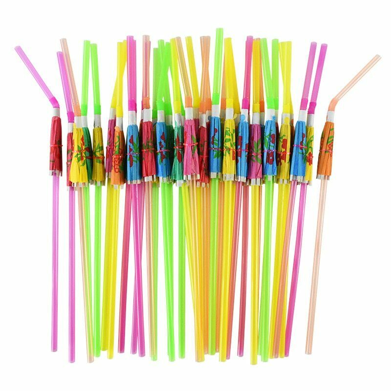 50pcs Mixed Paper Cocktail Umbrellas Parasols for Party Tropical Drinks