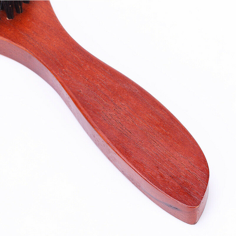 Bristle Hair Brush Wood Handle Massage Smooth Comb Salon Hairdressing Styling