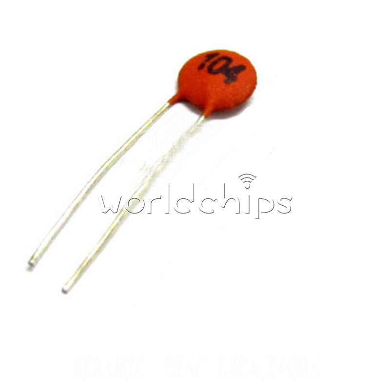 100Pcs 50V Ceramic Disc Capacitors DIP 100nF 0.1uF 104pF