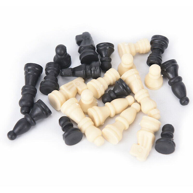 Chess Pieces Plastic Complete Chessmen International Chess Game Entertain.l8