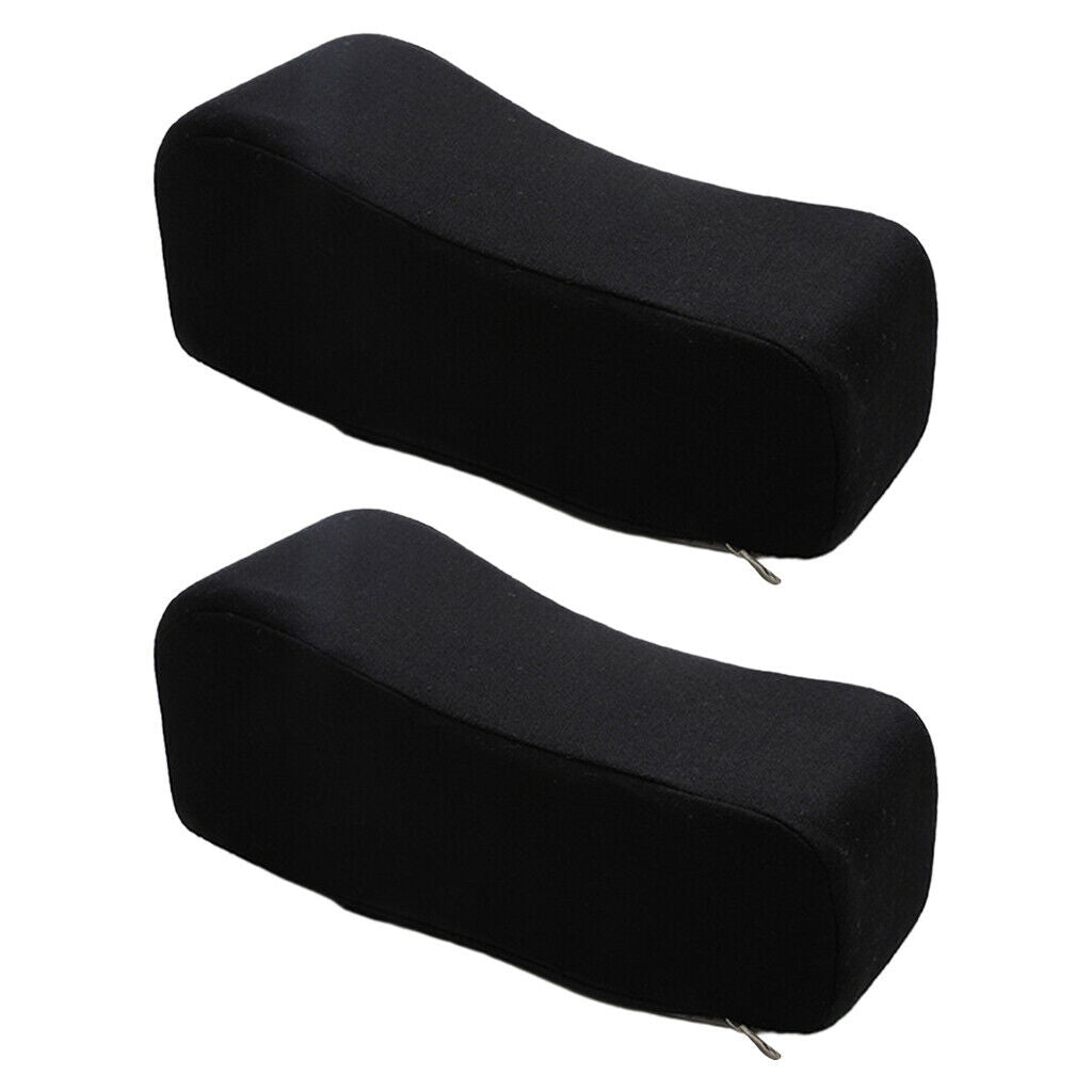 2x Black Chair Armrest Pad Memory Foam Thick Soft Elbow Pillow Gaming Chair