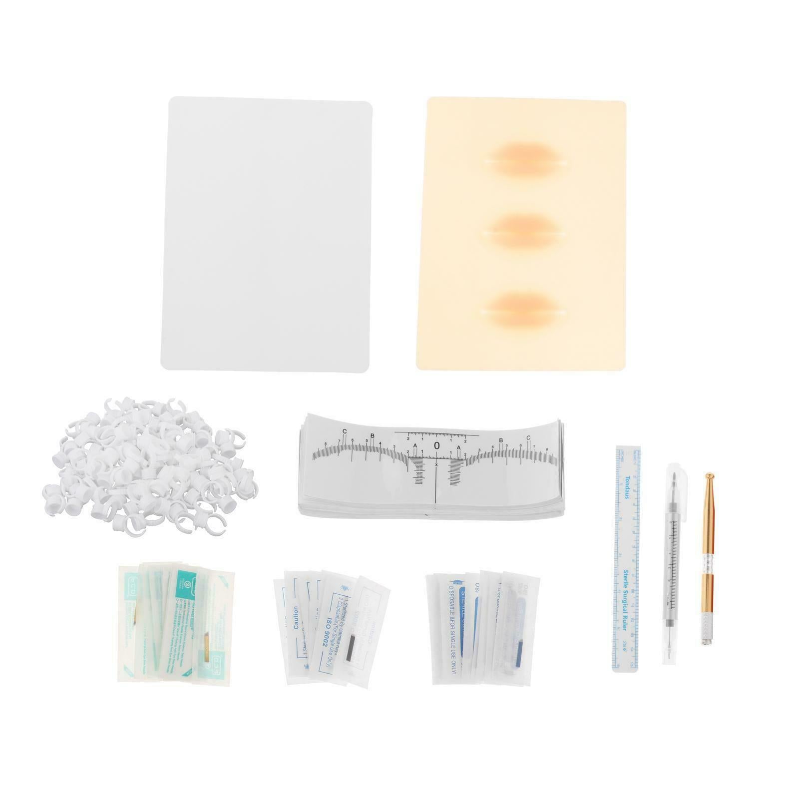 Manual Permanent Microblading Tattoo Training Kit Eyebrow Lip Tattoo Set