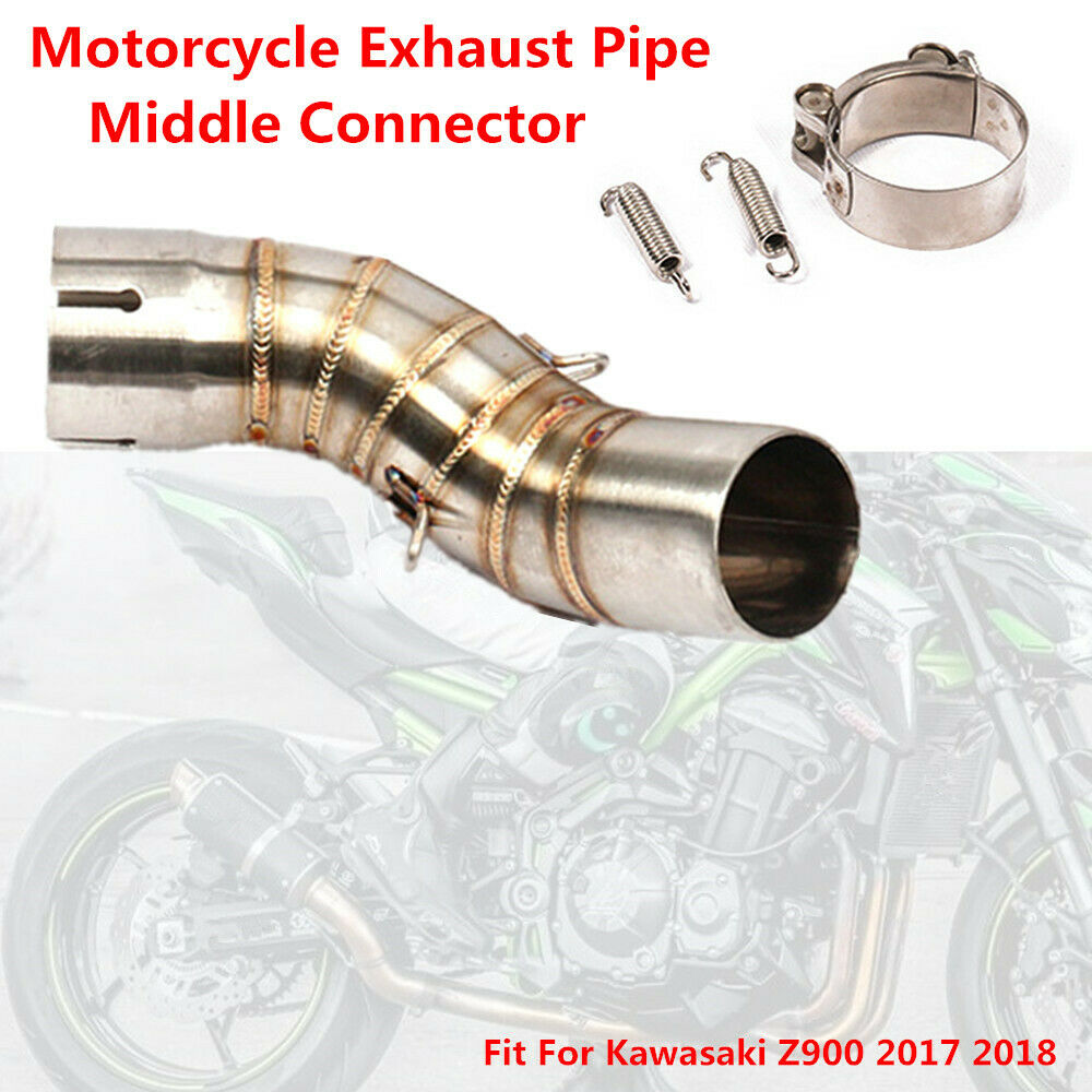 Motorcycle Exhaust Pipe Tube Stainless Middle Connector Fit For Kawasaki Z900 18