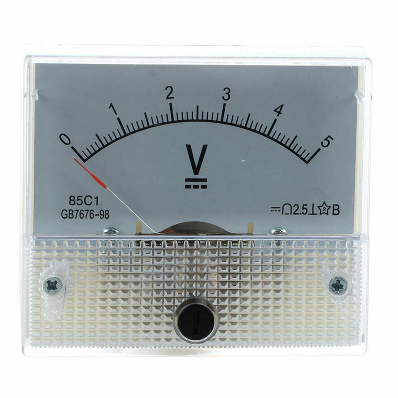 Direct Current 0-5 V White Voltmeter Analog Panel Meter V2D6D6