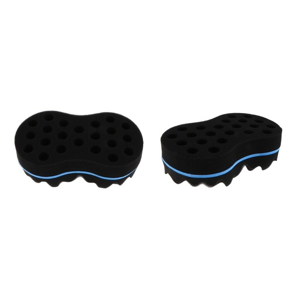 2x Unisex Barber Sponge Hairbrush Double-sided for Wave Afro  Tool