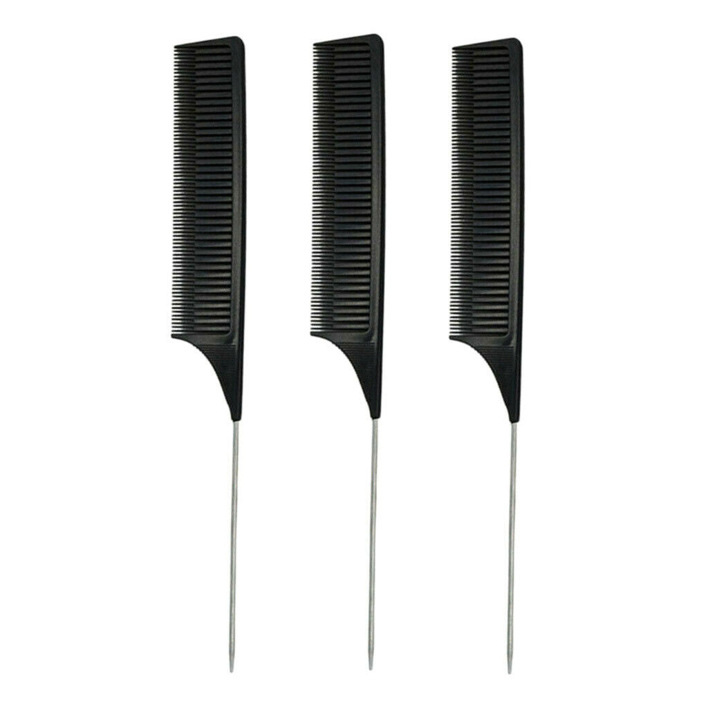 3pcs Fine Sectioning Weaving Highlighting Foiling Hair Comb Highlight Combs