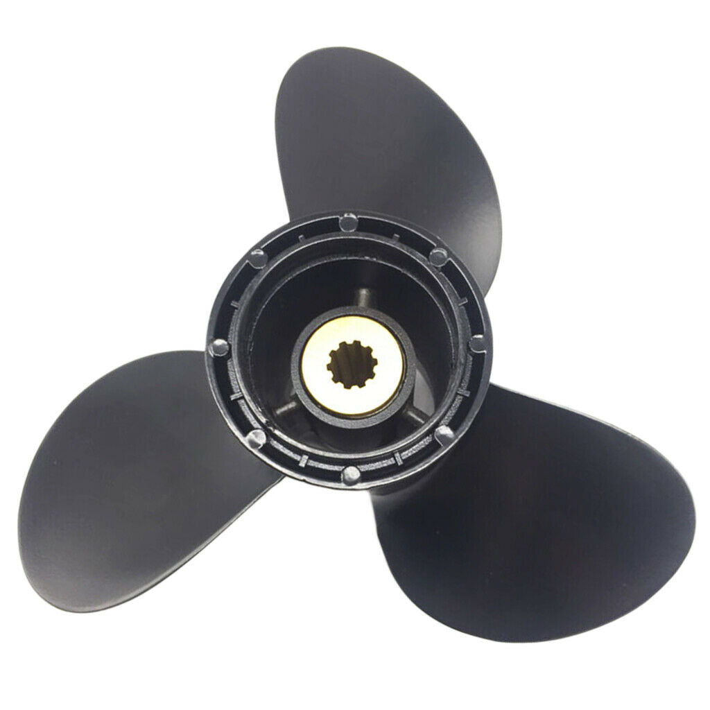 1 X Black Boat Propeller Stainless Steel Outboard Propeller